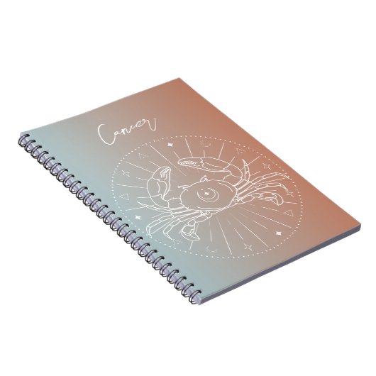 Kankerzodiale horoscoopsignaalverloop notitieboek (Rechterzijde)