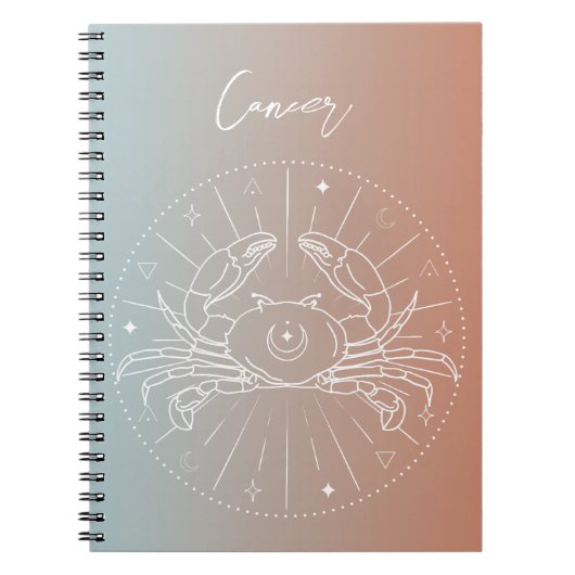 Kankerzodiale horoscoopsignaalverloop notitieboek (Voorkant)