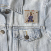 Kankou Mousa, koning van Mali Vierkante Button 5,1 Cm (In situ)