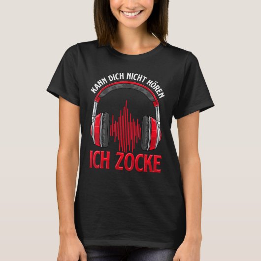 Kann Dich Nicht Hören Ich Zocke I Gamer Headset T-shirt (Voorkant)