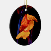 Kanna Lilies op zwart met blauw Keramisch Ornament (Rechts)