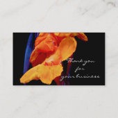 Kanna Lilies op zwart met blauw Visitekaartje (Achterkant)