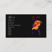 Kanna Lilies op zwart met blauw Visitekaartje (Voorkant)