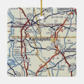 Kannapolis NC  kaart Keramisch Ornament (Achterkant)