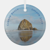 Kannon Beach Dated Kerstmis Glas Ornament (Voorkant)