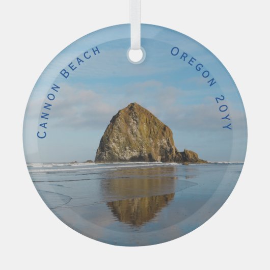 Kannon Beach Dated Kerstmis Glas Ornament (Voorkant)