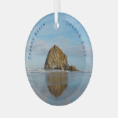 Kannon Beach Dated Kerstmis Glas Ornament (Voorkant links)