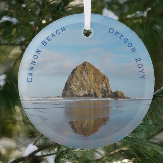 Kannon Beach Dated Kerstmis Glas Ornament
