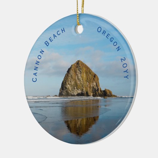 Kannon Beach Dated Kerstmis Keramisch Ornament (Links)