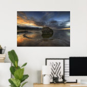 Kannon Beach Low Tide in Oregon Pacific Ocean Poster (Thuiskantoor)