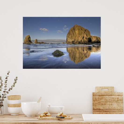 Kannon Beach Low Tide Oregon Pacific Ocean Poster (Keuken)