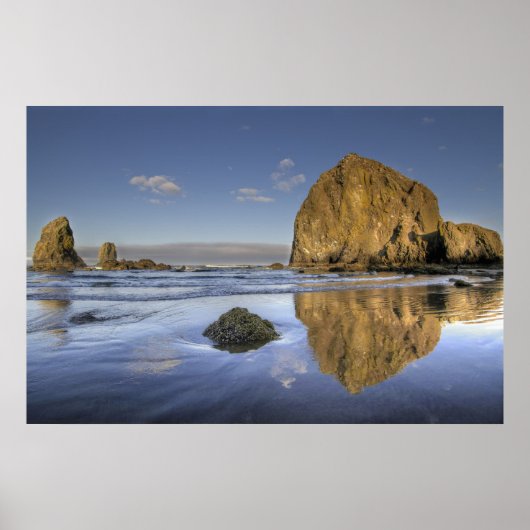 Kannon Beach Low Tide Oregon Pacific Ocean Poster (Voorkant)