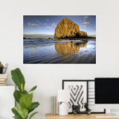 Kannon Beach Low Tide Oregon Pacific Ocean Poster (Thuiskantoor)