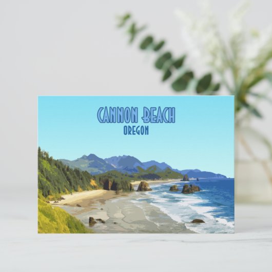 Kannon Beach Oregon Coast  Flat Kaart (Staand voorkant)