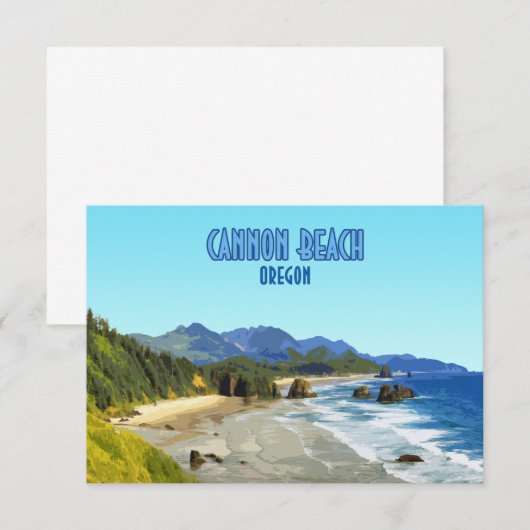 Kannon Beach Oregon Coast  Flat Kaart (Voorkant / Achterkant)