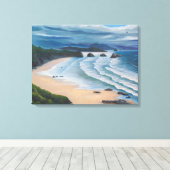 Kannon Beach Seascape Painting Canvas Afdruk (Insitu (Houten vloer))