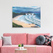 Kannon Beach Seascape Painting Canvas Afdruk (Insitu (Woonkamer))