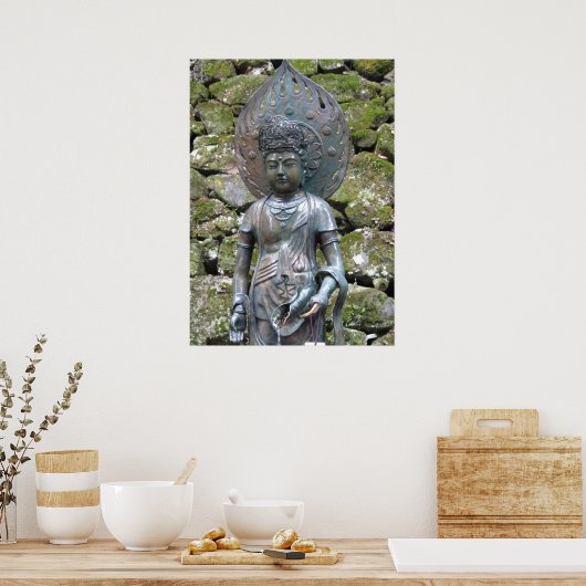 Kannon (Kwan Yin) standbeeld op Mt. Kurama Poster (Keuken)