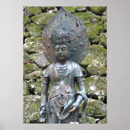 Kannon (Kwan Yin) standbeeld op Mt. Kurama Poster
