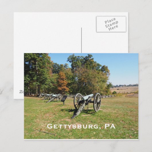 Kannonenrij op het slagveld Gettysburg Briefkaart (Voorkant / Achterkant)