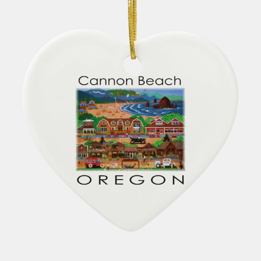 Kannonstrand ~ Oregon Keramisch Ornament (Voorkant)