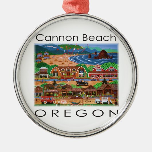 Kannonstrand ~ Oregon Metalen Ornament (Voorkant)