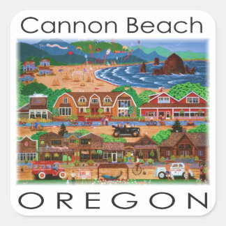 Kannonstrand ~ Oregon Vierkante Sticker