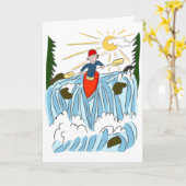 Kano-avontuur verjaardag kaart (Gele Bloem)