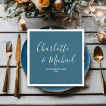 Kano Blauw Script minimalistische bruiloft