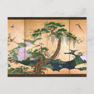 Kano Eino Birds and Flowers of Spring and Summer Briefkaart