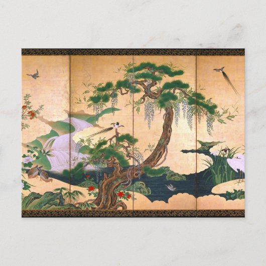 Kano Eino Birds and Flowers of Spring and Summer Briefkaart (Voorkant)