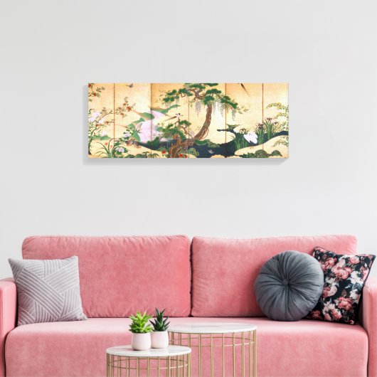 Kano Eino Birds and Flowers of Spring and Summer Canvas Afdruk (Insitu (Woonkamer))