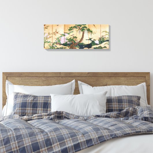 Kano Eino Birds and Flowers of Spring and Summer Canvas Afdruk (Insitu (Slaapkamer))