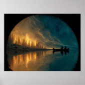 Kano en halve maan op een meer poster (Voorkant)