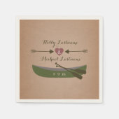 Kano + Hart met pijlen Rustieke bruiloft Servetten (Voorkant)