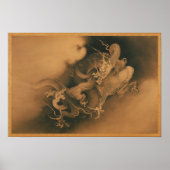 Kanō Hōgai Two Dragons in Clouds Poster (Voorkant)