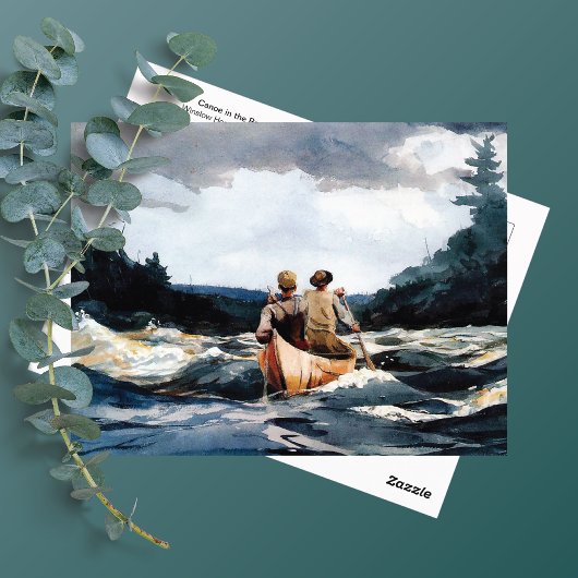 Kano in de stroomversnellingen van Winslow Homer Briefkaart