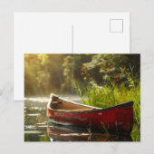 Kano in een rivier briefkaart (Voorkant / Achterkant)