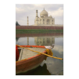 Kano in water met Taj Mahal, Agra, India Foto Afdruk
