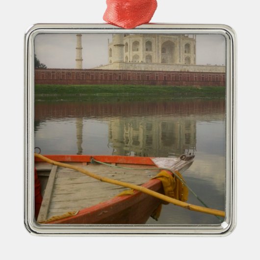 Kano in water met Taj Mahal, Agra, India Metalen Ornament (Voorkant)