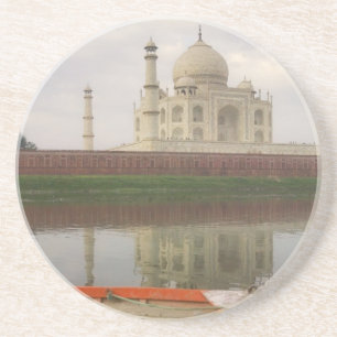 Kano in water met Taj Mahal, Agra, India Zandsteen Onderzetter