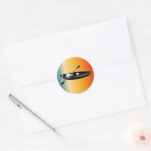 kano kajak peddel liefhebber watersport ronde sticker (Envelop)