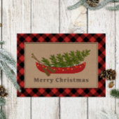 Kano Kerstboom geruit Feestdagen Kaart