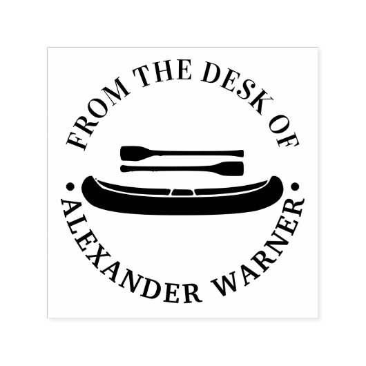 Kano met riemen “van het bureau van” Briefpapier Zelfinktende Stempel (Design)