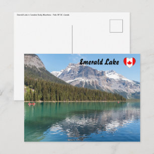 Kano op beroemde Emerald Lake - Yoho NP, Canada Briefkaart
