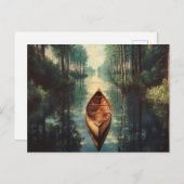 Kano op een Schilderachtig rivier Briefkaart (Voorkant / Achterkant)