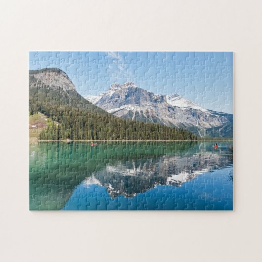 Kano op het beroemde Emerald Lake - Yoho NP, Canad Legpuzzel (Horizontaal)