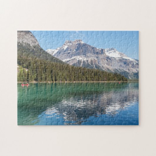 Kano op het beroemde Emerald Lake - Yoho NP, Canad Legpuzzel (Horizontaal)