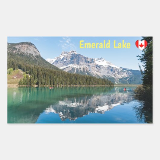Kano op het beroemde Emerald Lake - Yoho NP, Canad Rechthoekige Sticker (Voorkant)
