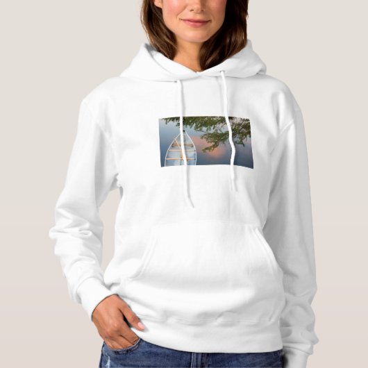 Kano op het meer bij zonsondergang in Canada Hoodie (Voorkant)